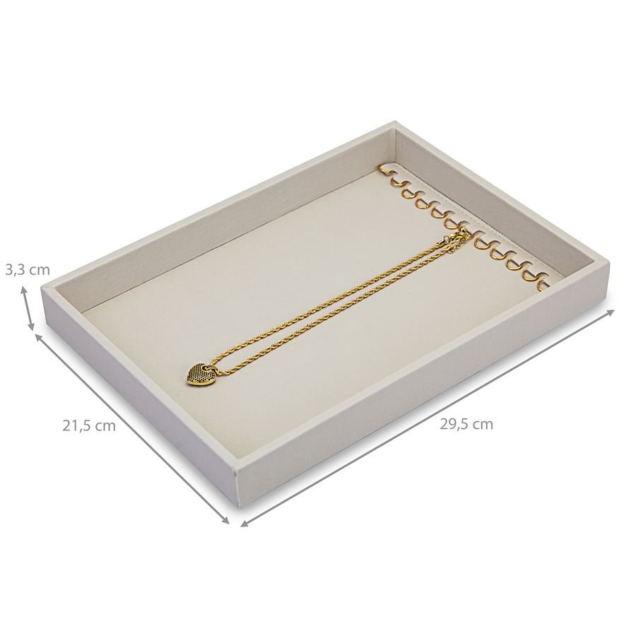 Bandeja Média Expositora para Correntes - 21,5x29,5x3,3 cm. Dunny Off White