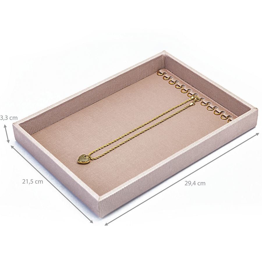 Bandeja Média Expositora para Correntes - 21,5x29,5x3,3 cm. Reptil Rosa Blush - Dunny Rosa Chá