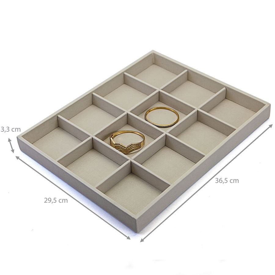 Bandeja Grande Expositora para Joias - 29,5x36,5x3,3 cm. Dunny Off White