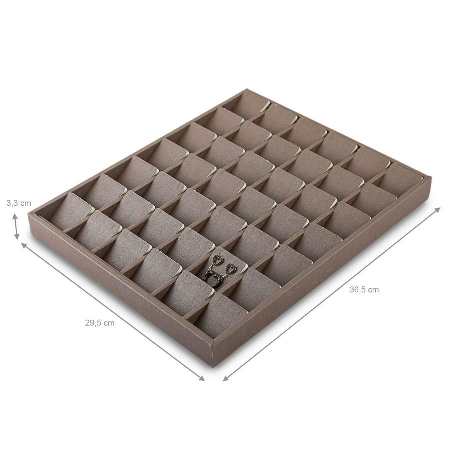 Bandeja Expositora com Cartelas para Joias - 29,5x36,5x3,3. Dunny Capuccino