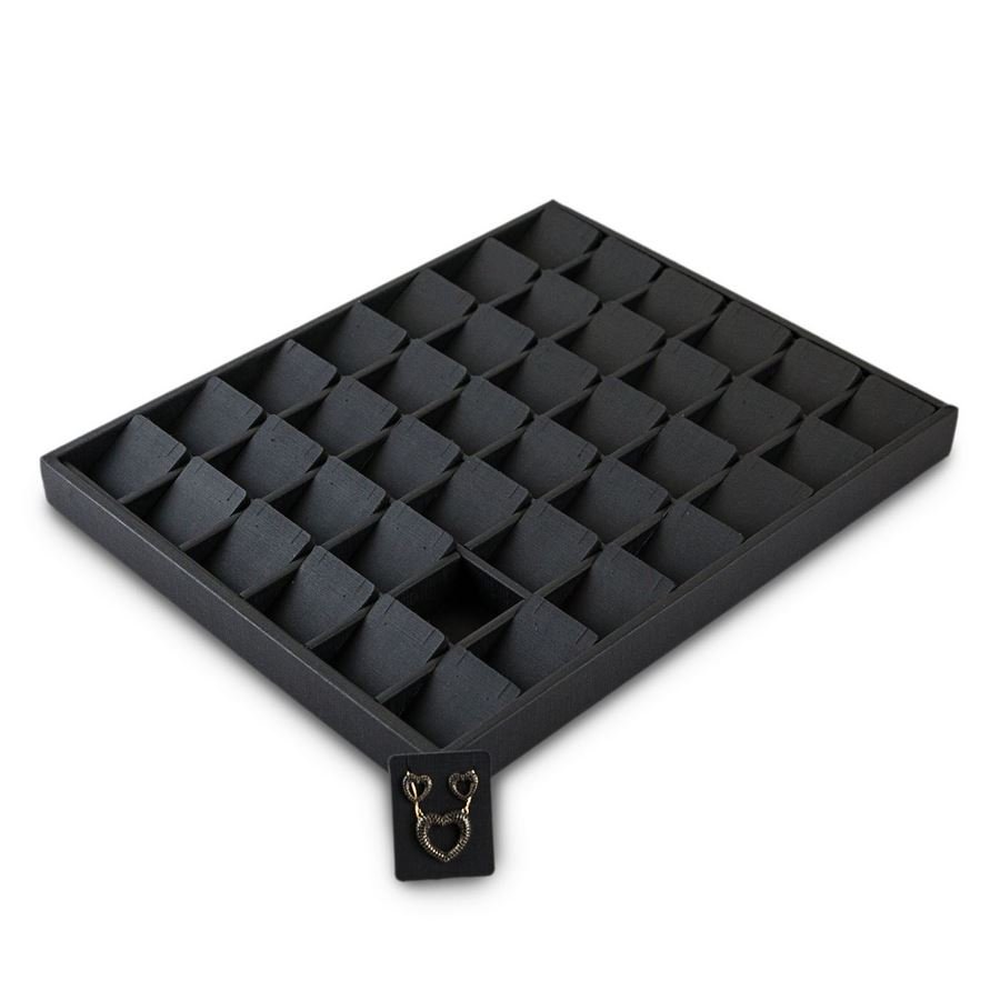 Bandeja Expositora com Cartelas para Joias - 29,5x36,5x3,3. Dunny Preto