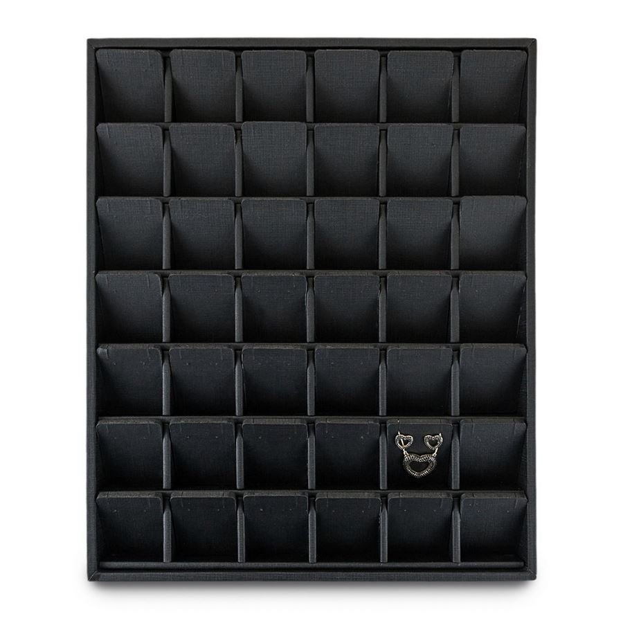 Bandeja Expositora com Cartelas para Joias - 29,5x36,5x3,3. Dunny Preto