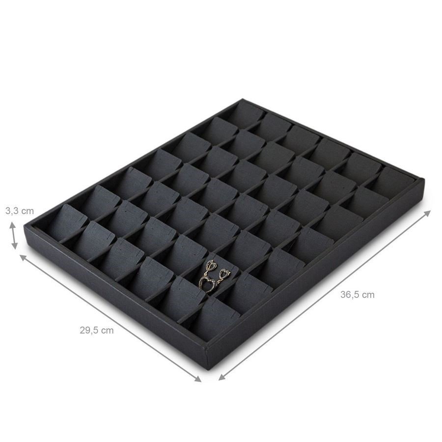 Bandeja Expositora com Cartelas para Joias - 29,5x36,5x3,3. Dunny Preto