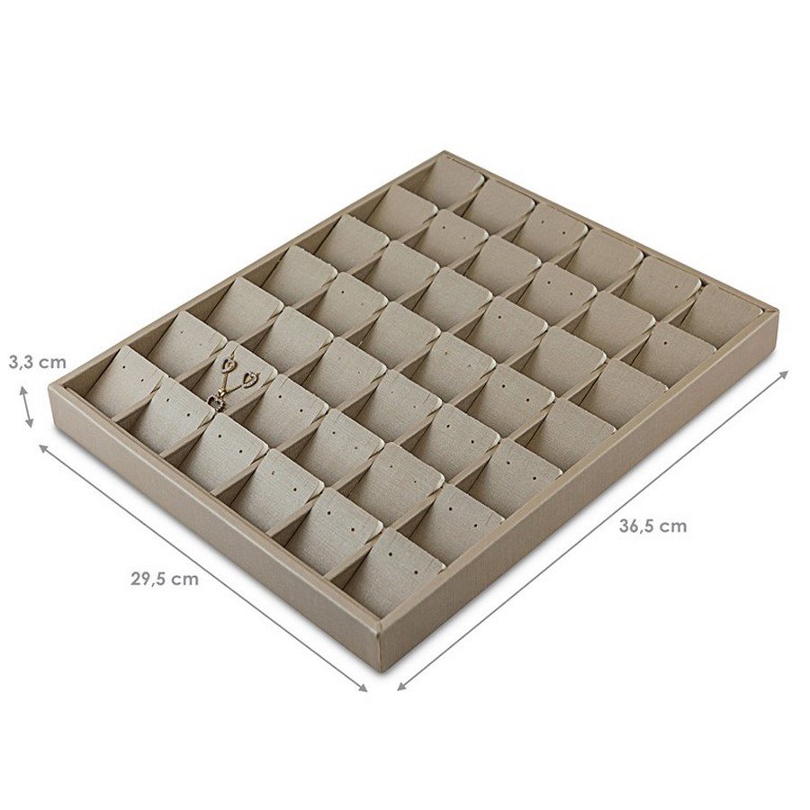 Bandeja Expositora com Cartelas para Joias - 29,5x36,5x3,3. Dunny Champagne