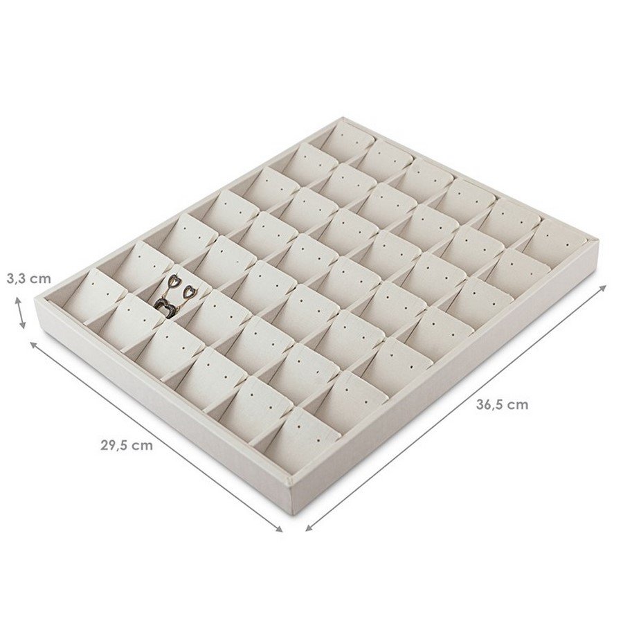 Bandeja Expositora com Cartelas para Joias - 29,5x36,5x3,3. Dunny Off White