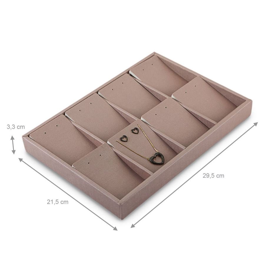 Bandeja Expositora com Cartelas para Jóias- 21,5x29,5x3,3 cm Dunny Rosa Cha