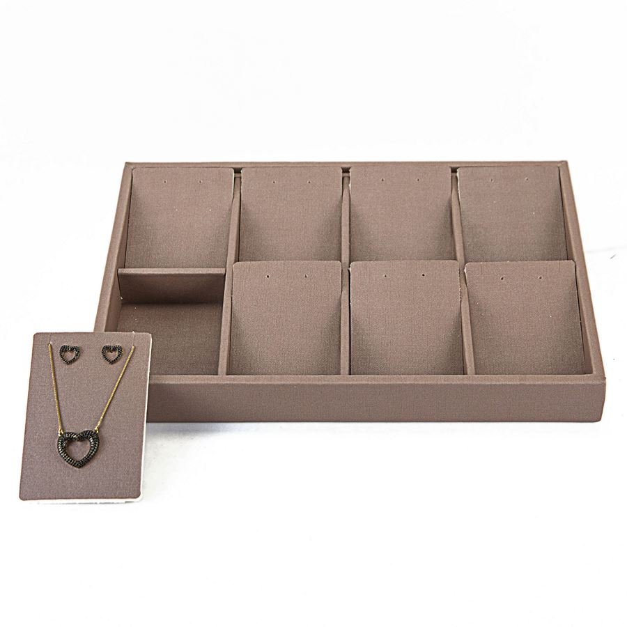 Bandeja Expositora com Cartelas para Jóias- 21,5x29,5x3,3 cm Dunny Capuccino