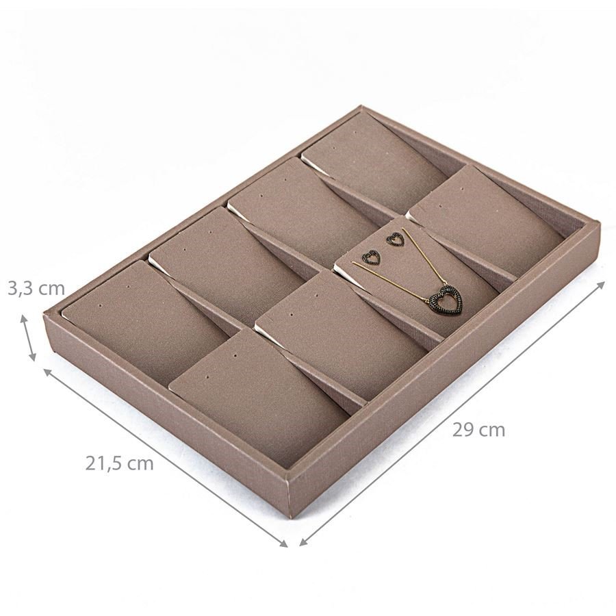 Bandeja Expositora com Cartelas para Jóias- 21,5x29,5x3,3 cm Dunny Capuccino