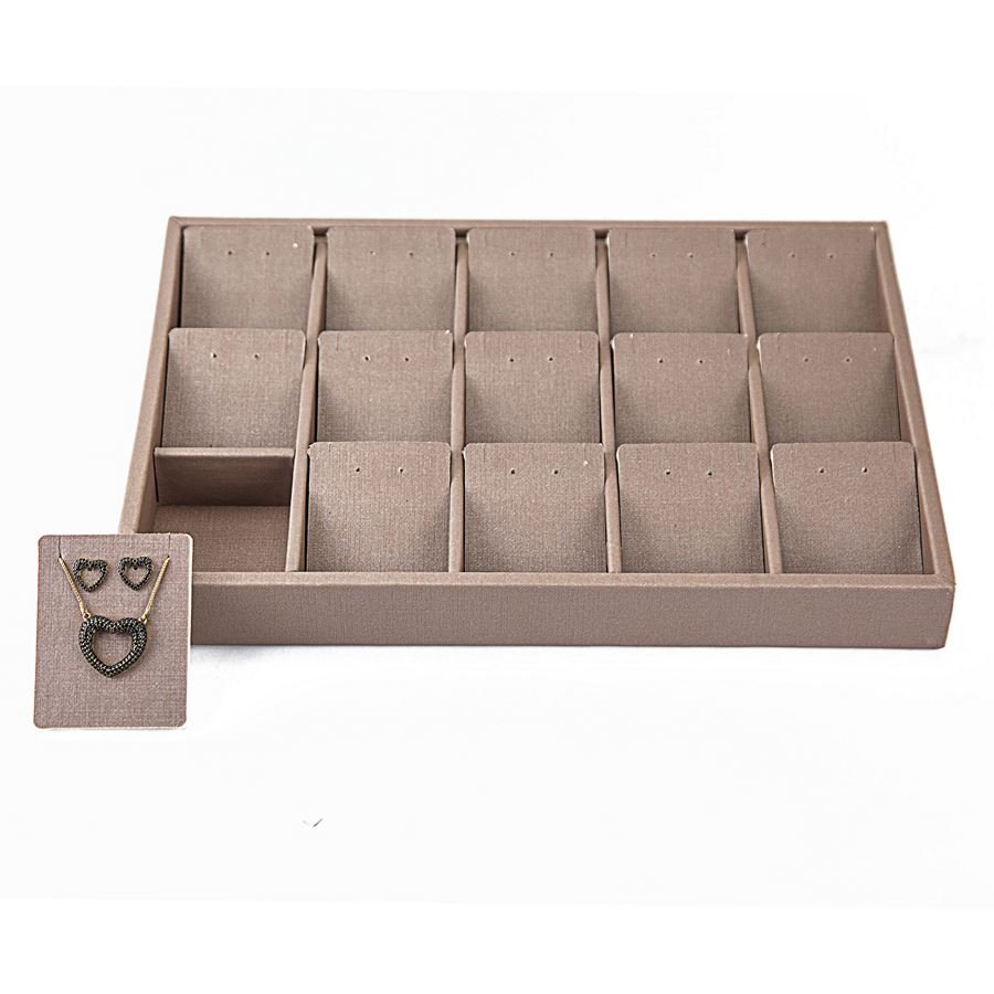 Bandeja Expositora com Cartelas para Joias - 21,5x29,5x3,3. Dunny Capuccino