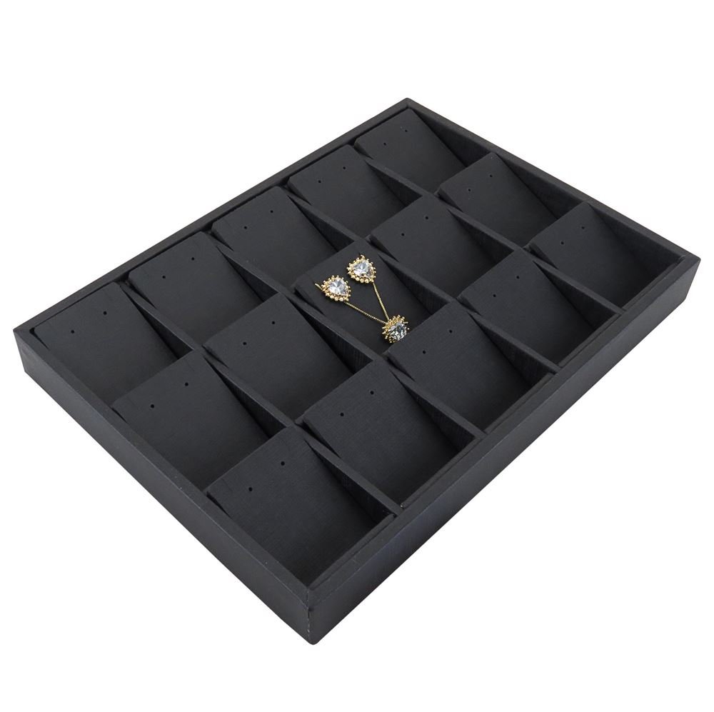 Bandeja Expositora com Cartelas para Joias - 21,5x29,5x3,3. Dunny Preto