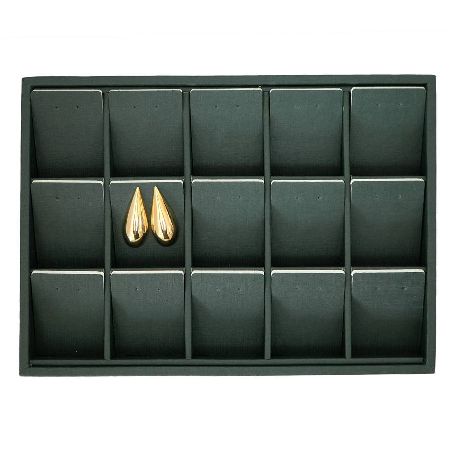 Bandeja Expositora com Cartelas para Joias - 21,5x29,5x3,3 Dunny Verde
