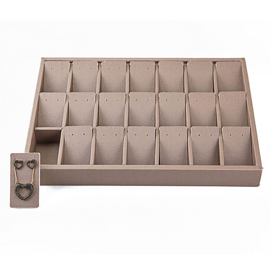 Bandeja Expositora com Cartelas para Joias - 21,5x29,5x3,3. Dunny Capuccino