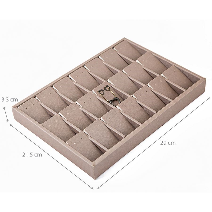 Bandeja Expositora com Cartelas para Joias - 21,5x29,5x3,3. Dunny Capuccino