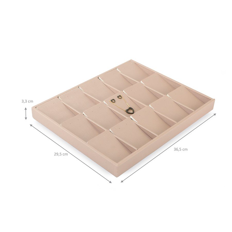 Bandeja Expositora com Cartelas para Joias - 29,5x36,5x3,3. Dunny Rosa Cha