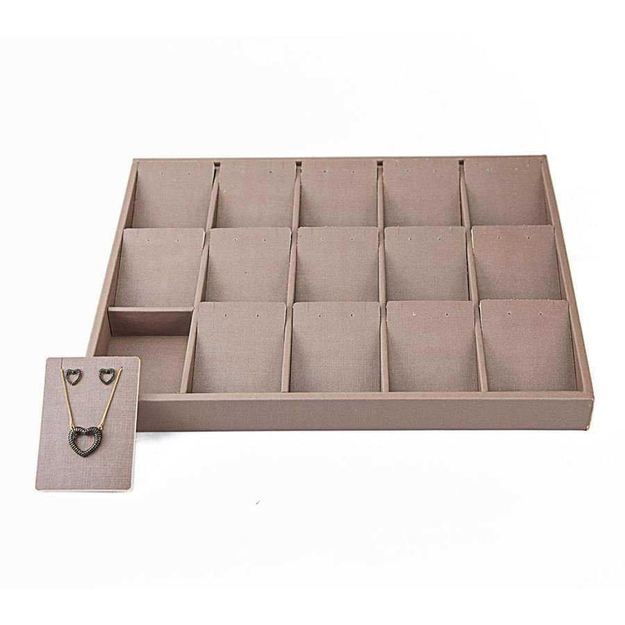 Bandeja Expositora com Cartelas para Joias - 29,5x36,5x3,3. Dunny Capuccino