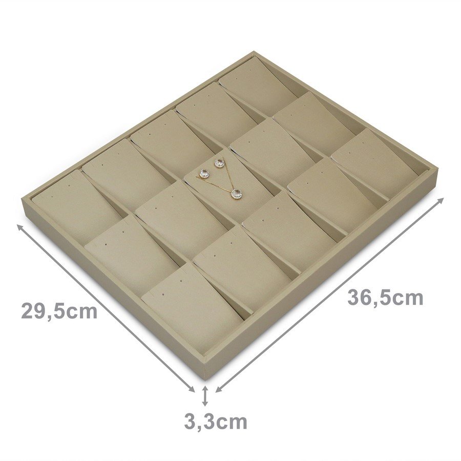 Bandeja Expositora com Cartelas para Joias - 29,5x36,5x3,3. Dunny Champagne