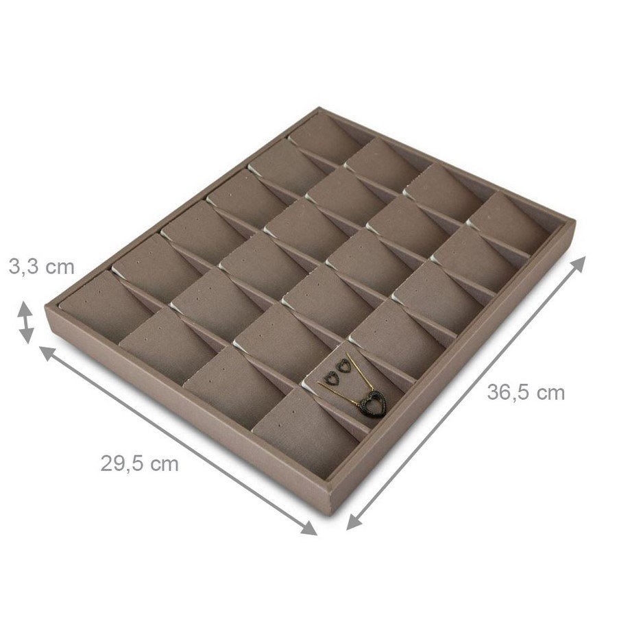 Bandeja Expositora com Cartelas para Joias - 29,5x36,5x3,3. Dunny Capuccino