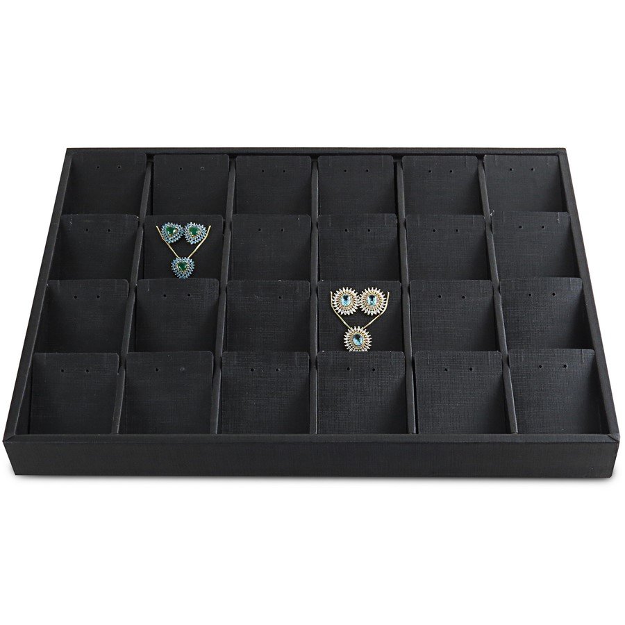 Bandeja Expositora com Cartelas para Joias - 29,5x36,5x3,3. Dunny Preto