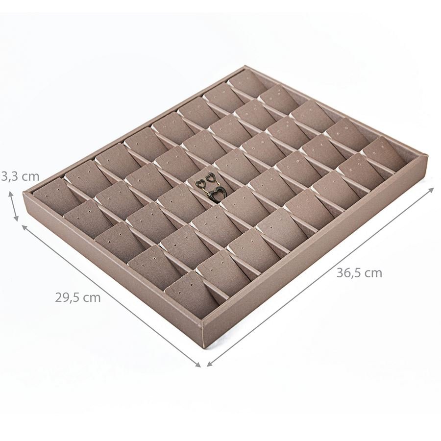 Bandeja Expositora com Cartelas para Joias - 29,5x36,5x3,3. Dunny Capuccino