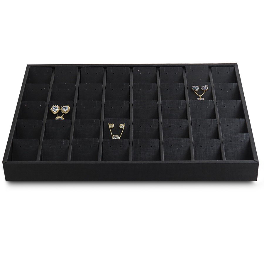 Bandeja Expositora com Cartelas para Joias - 29,5x36,5x3,3. Dunny Preto