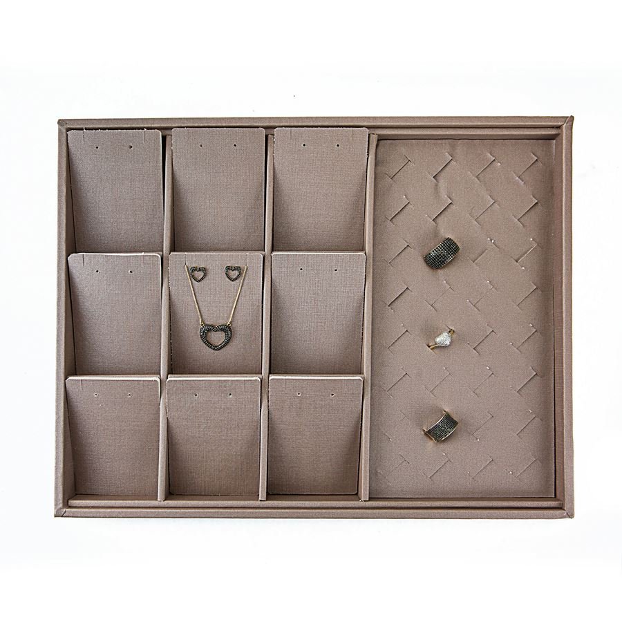 Bandeja Expositora com Cartelas para Joias - 29,5x36,5x3,3. Dunny Capuccino