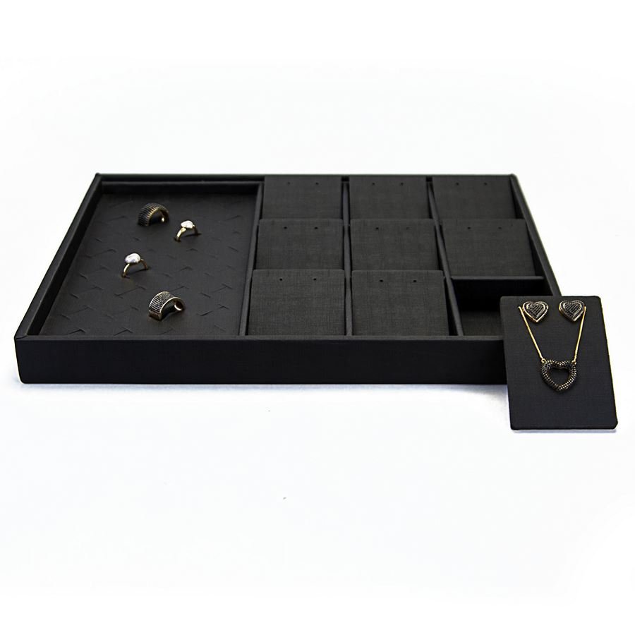 Bandeja Expositora com Cartelas para Joias - 29,5x36,5x3,3. Dunny Preto