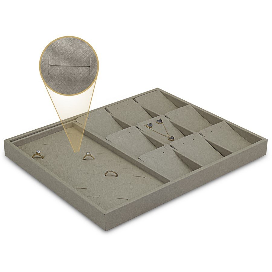 Bandeja Expositora com Cartelas para Joias - 29,5x36,5x3,3. Dunny Champagne