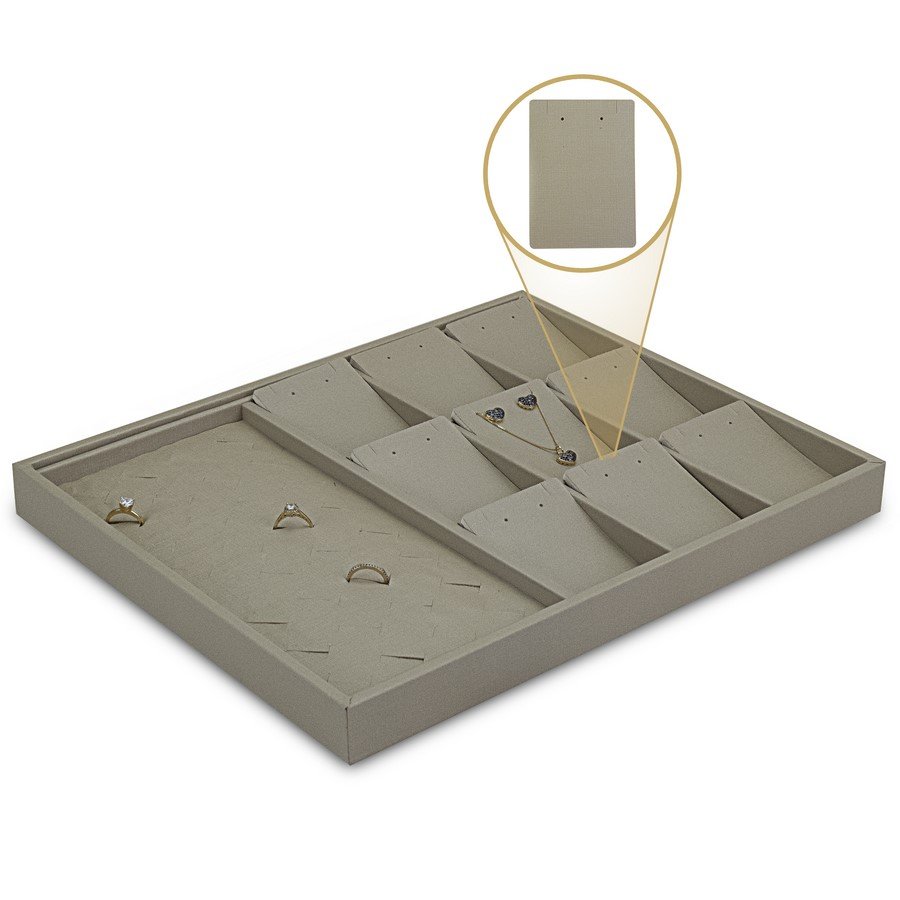 Bandeja Expositora com Cartelas para Joias - 29,5x36,5x3,3. Dunny Champagne