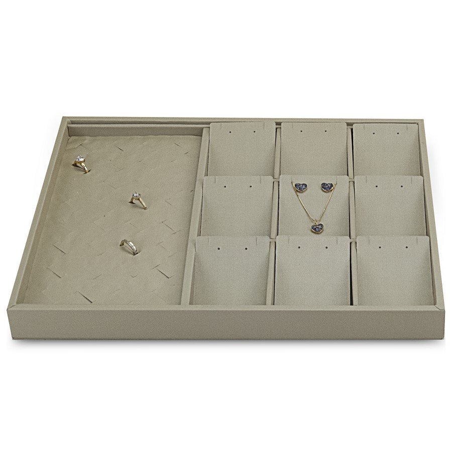 Bandeja Expositora com Cartelas para Joias - 29,5x36,5x3,3. Dunny Champagne