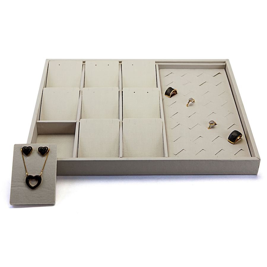 Bandeja Expositora com Cartelas para Joias - 29,5x36,5x3,3. Dunny Off White