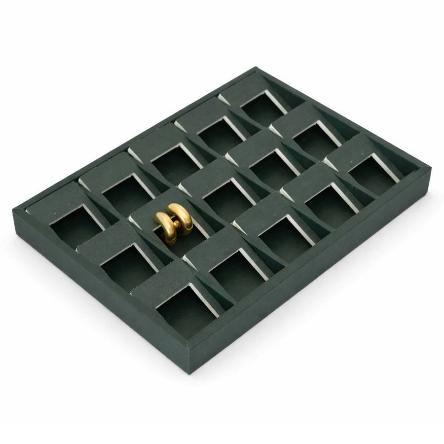 Bandeja Média 15 Espaços com Cartelas Vazada 21,5x29,5x3,3 cm Dunny Verde