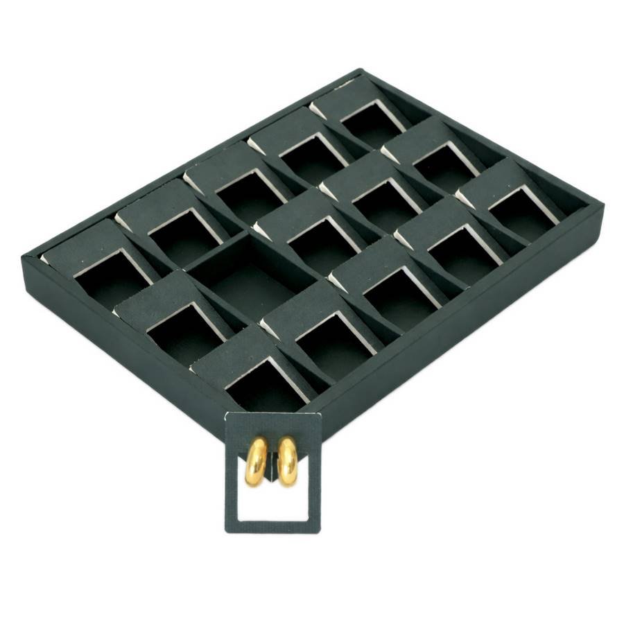 Bandeja Média 15 Espaços com Cartelas Vazada 21,5x29,5x3,3 cm Dunny Verde