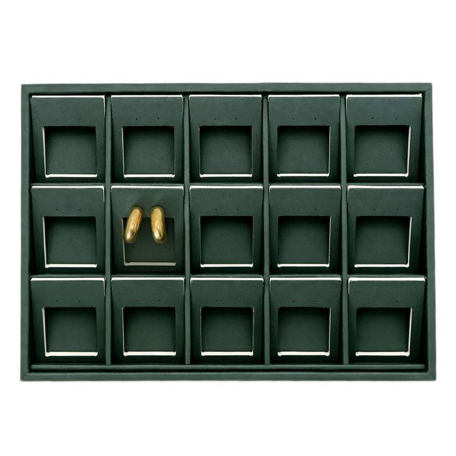 Bandeja Média 15 Espaços com Cartelas Vazada 21,5x29,5x3,3 cm Dunny Verde