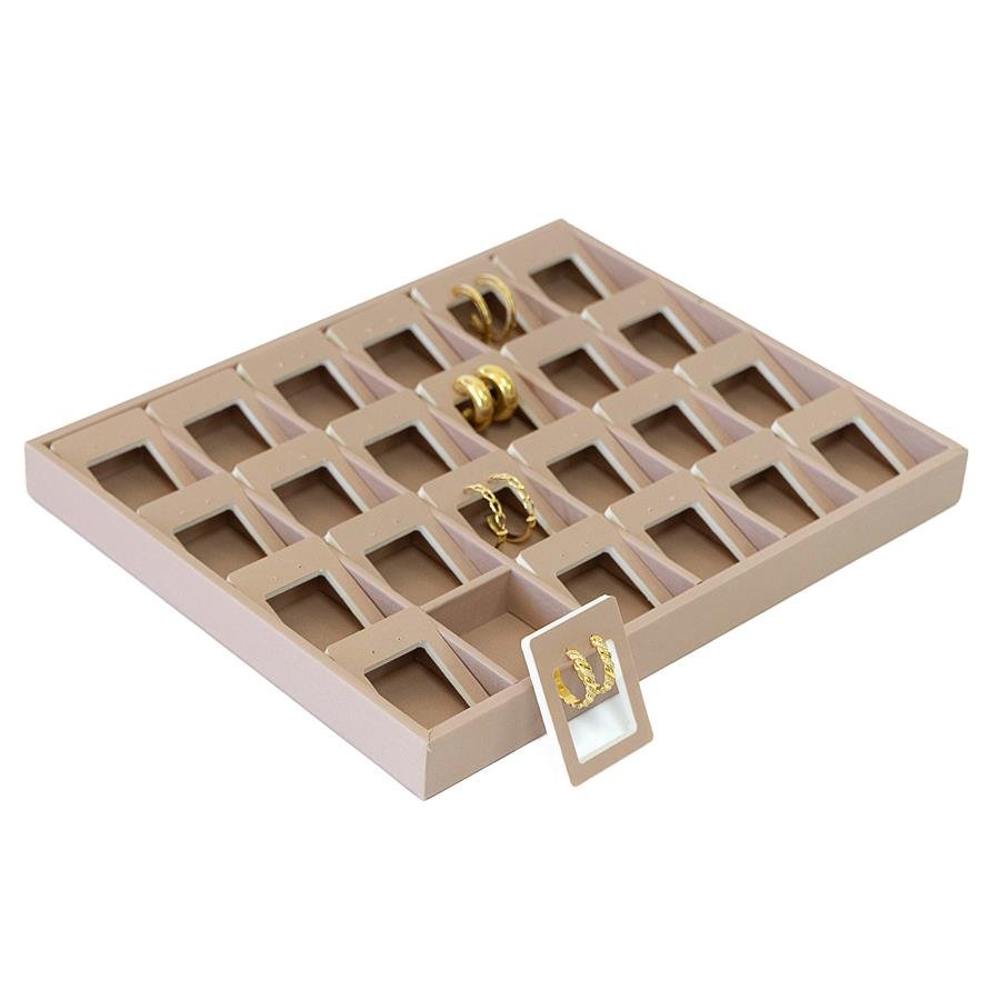 Bandeja Grande Vazada para Brincos e Argolas - 29,5x36,5x3,3 Dunny Rosa Cha