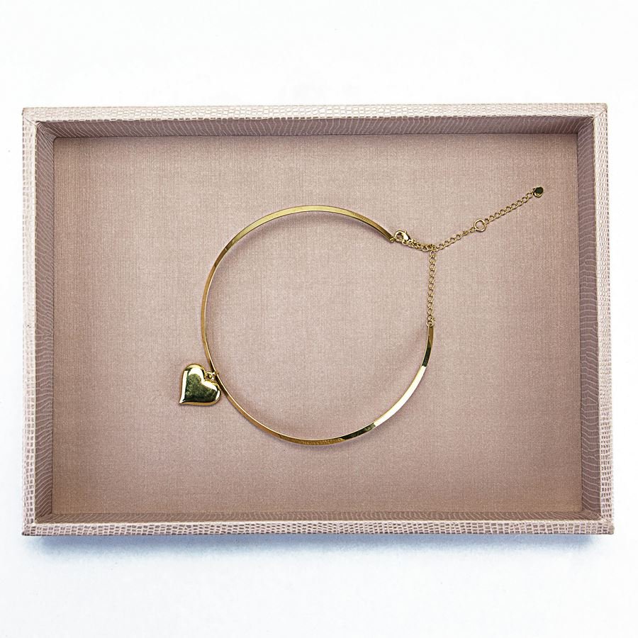 Bandeja Média Expositora para Joias - 21,5x29,4x3,3 cm. Reptil Rosa Blush - Dunny Rosa Chá