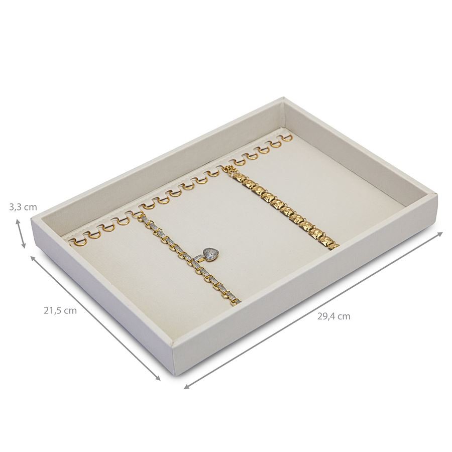 Bandeja Média Expositora para Pulseiras - 21,5x29,5x3,3 cm. Dunny Off White