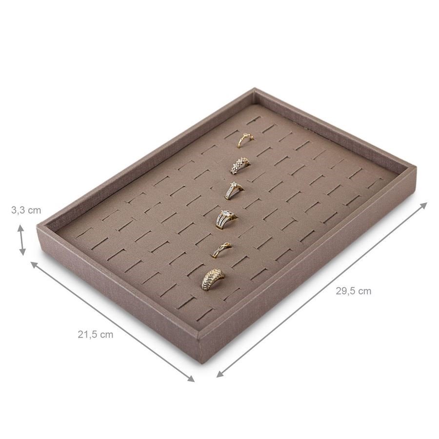 Bandeja Média Expositora para Anéis - 21,5x29,5x3,3 cm. Dunny Capuccino