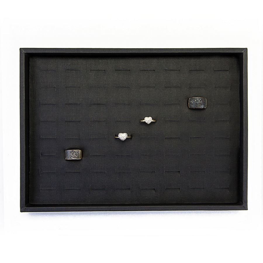 Bandeja Média Expositora para Anéis - 21,5x29,5x3,3 cm. Dunny Preto
