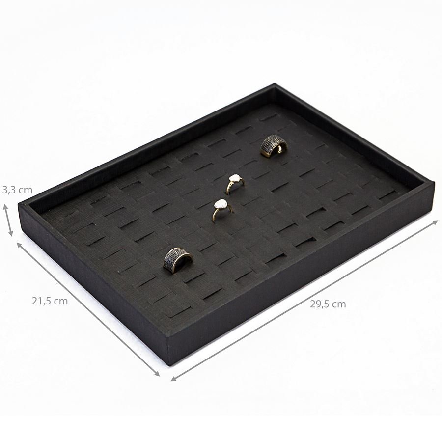 Bandeja Média Expositora para Anéis - 21,5x29,5x3,3 cm. Dunny Preto
