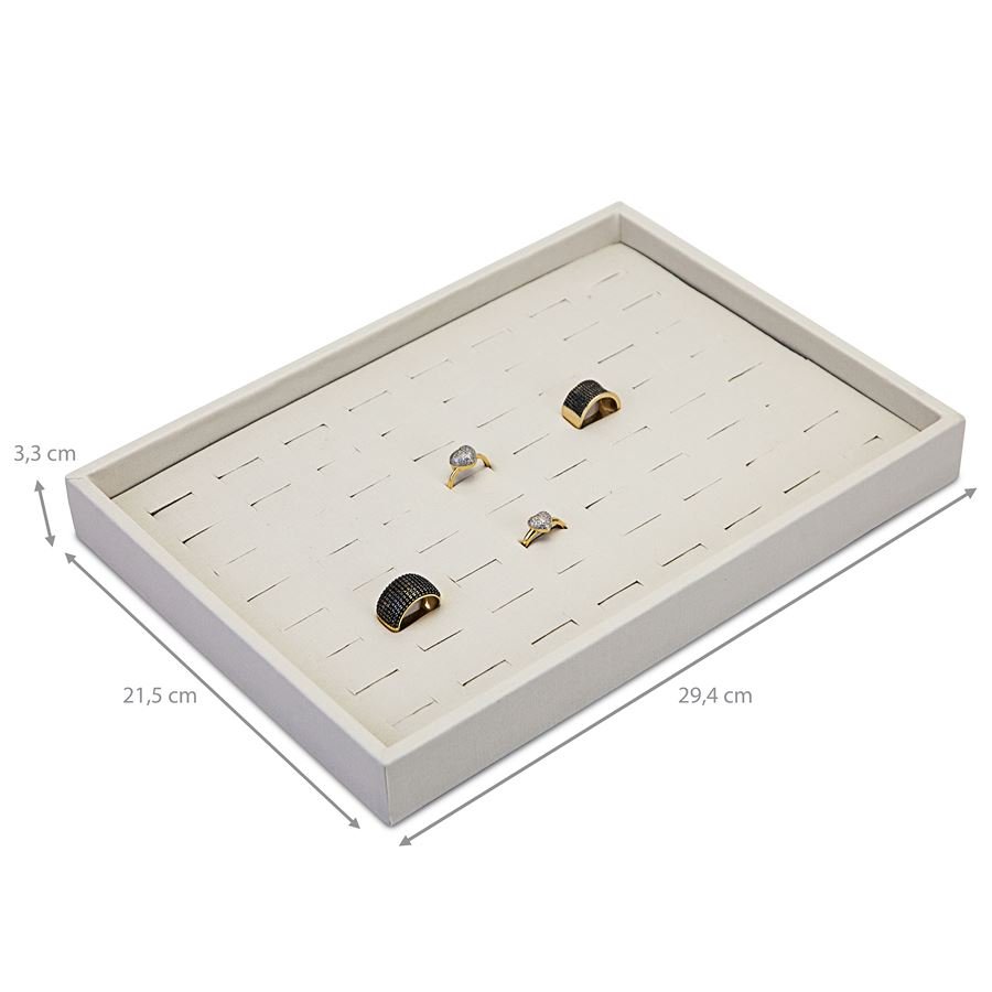 Bandeja Média Expositora para Anéis - 21,5x29,5x3,3 cm. Dunny Off White