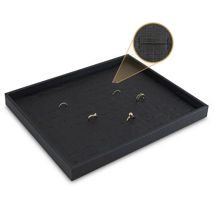 Bandeja Grande Expositora para Anéis - 29,5x36,5x3,3 cm. Dunny Preto