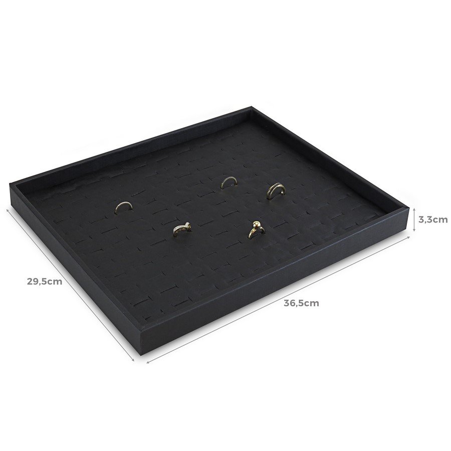 Bandeja Grande Expositora para Anéis - 29,5x36,5x3,3 cm. Dunny Preto
