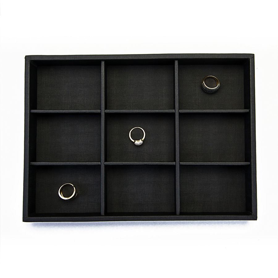 Bandeja Média Expositora para Joias - 21,5x29,5x3,3 cm. Dunny Preto