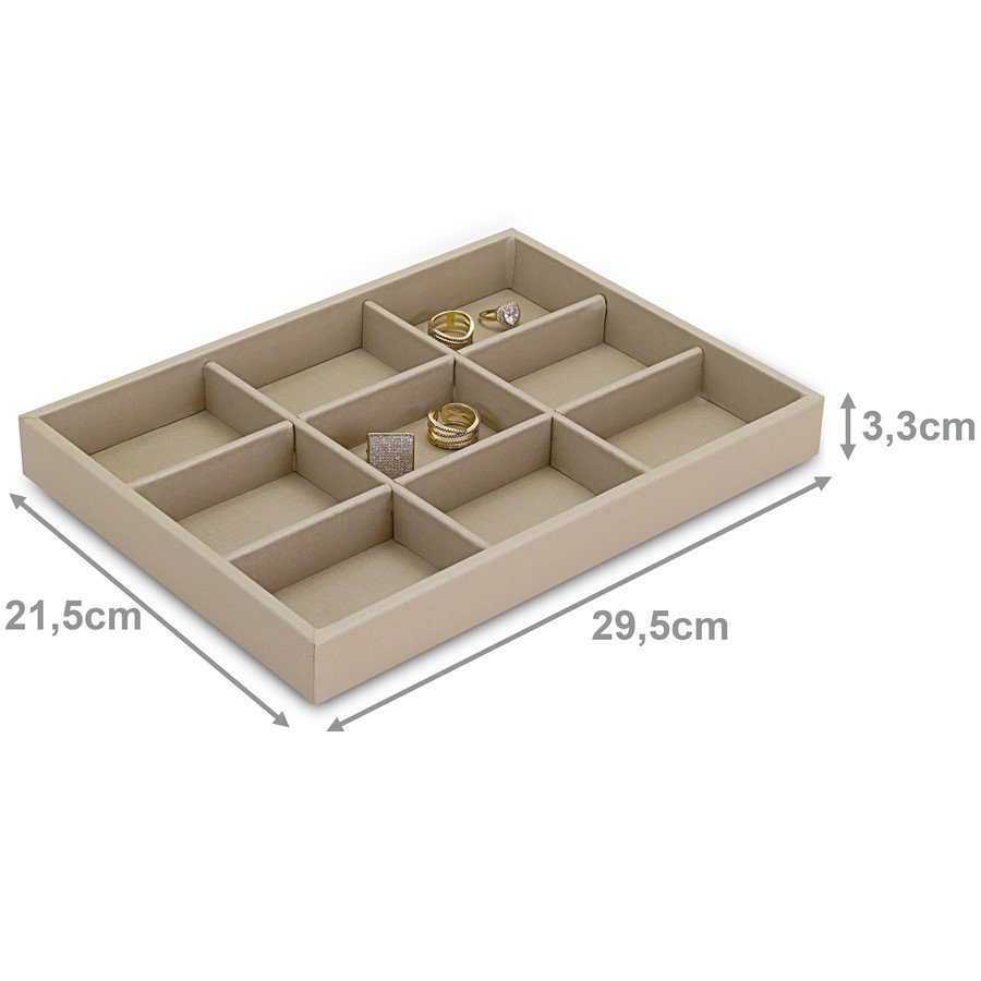Bandeja Média Expositora para Joias - 21,5x29,5x3,3 cm. Dunny Champagne