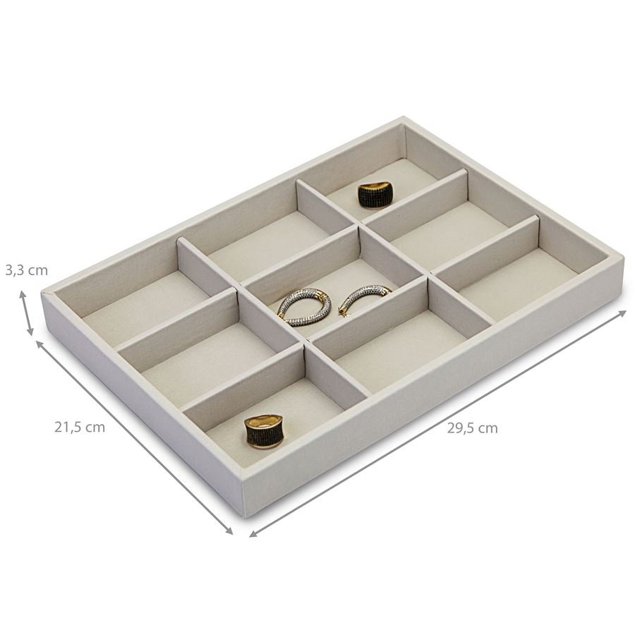 Bandeja Média Expositora para Joias - 21,5x29,5x3,3 cm. Dunny Off White