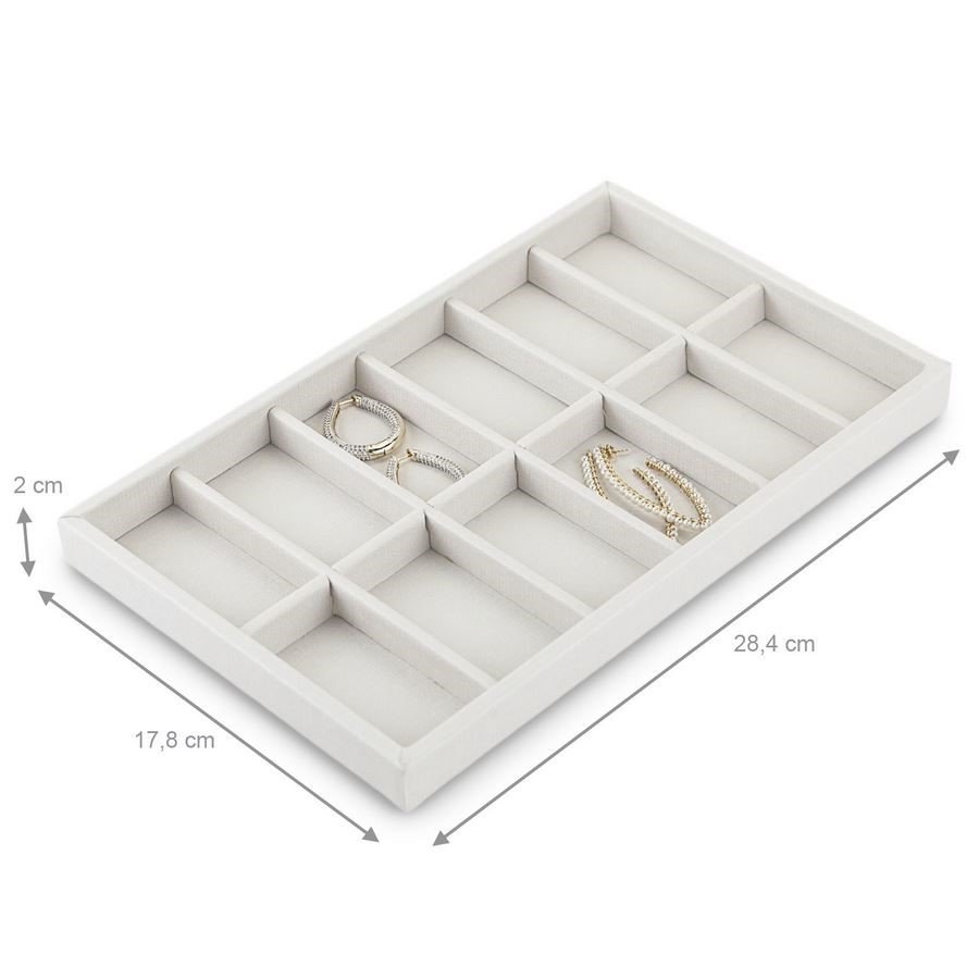Bandeja Expositora para Joias - 17,8x28,4x2 cm. Dunny Off White