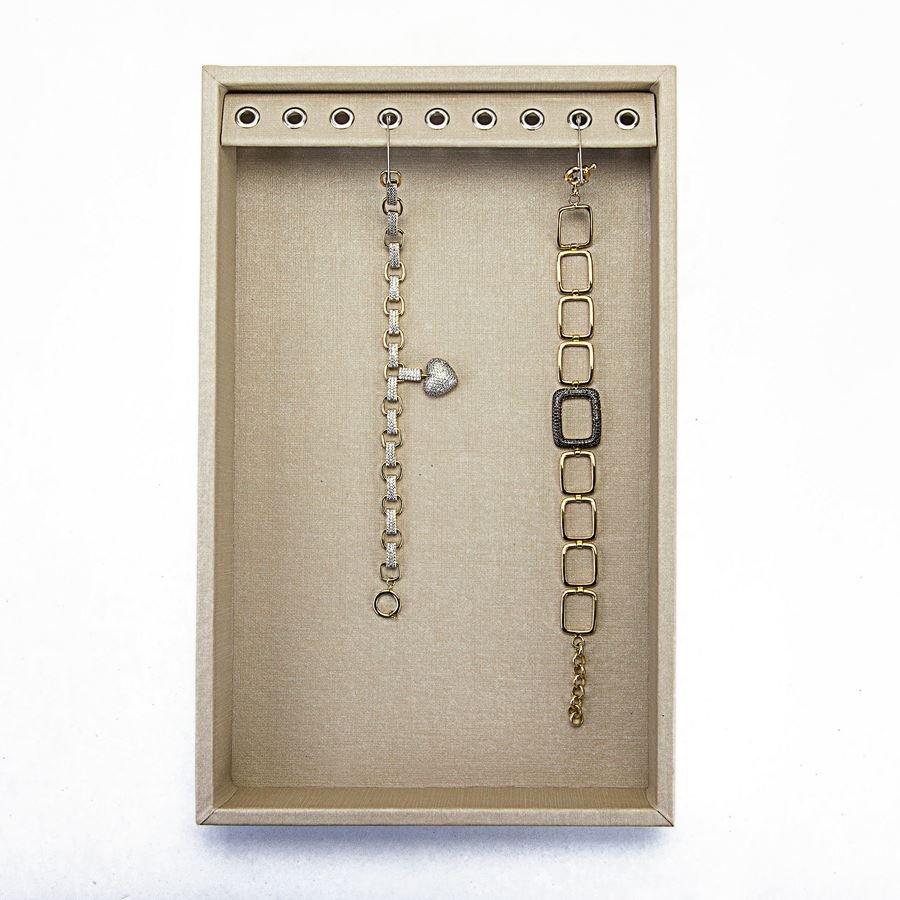 Bandeja Pequena Expositora para Correntes - 18x28,5x3,3 cm. Dunny Champagne