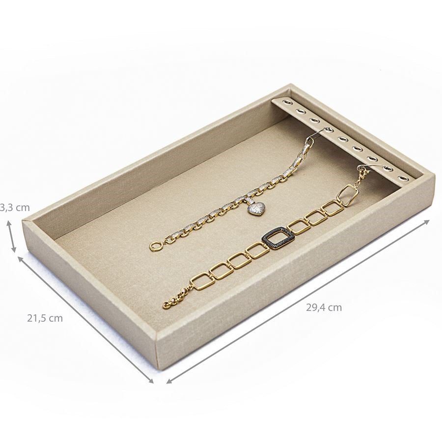 Bandeja Pequena Expositora para Correntes - 18x28,5x3,3 cm. Dunny Champagne