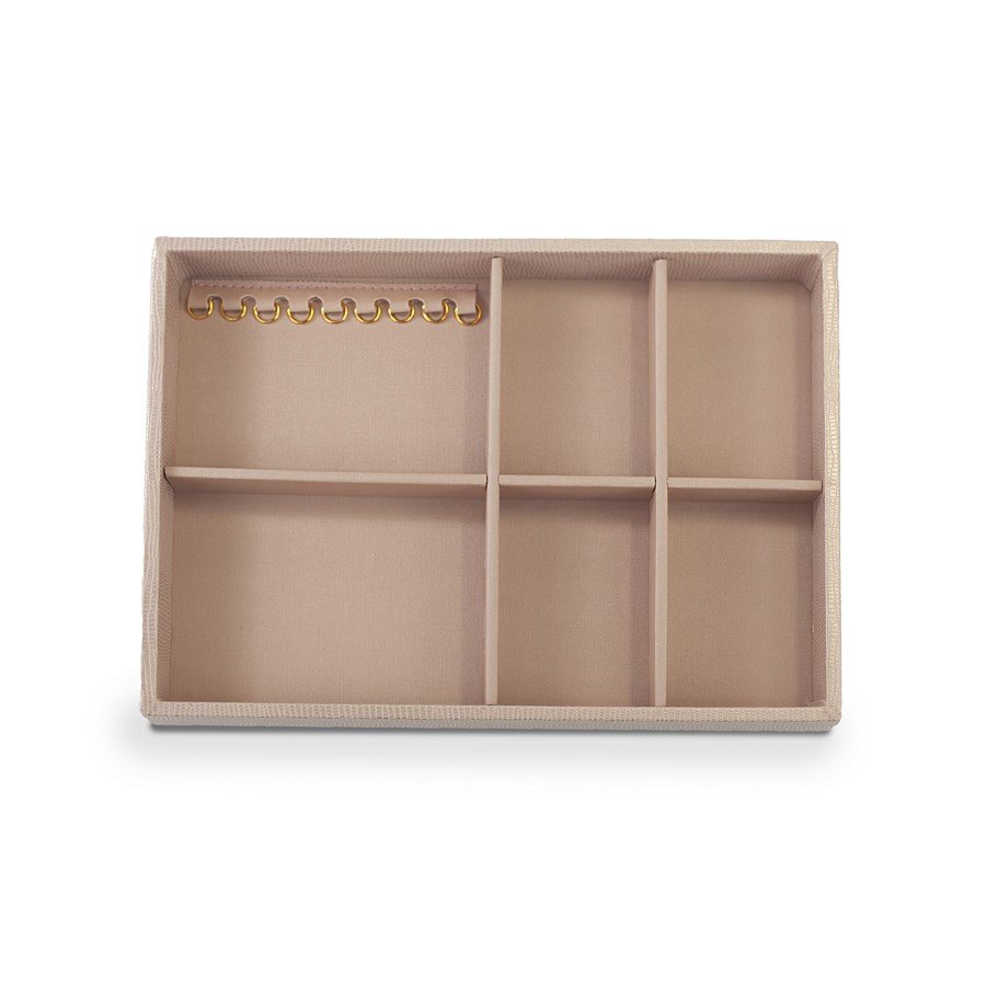 Bandeja Média Mista 6 Esp./Pulseira 21,5x29,5x3,3 cm Reptil Rosê Metalizado - Dunny Rosa Chá