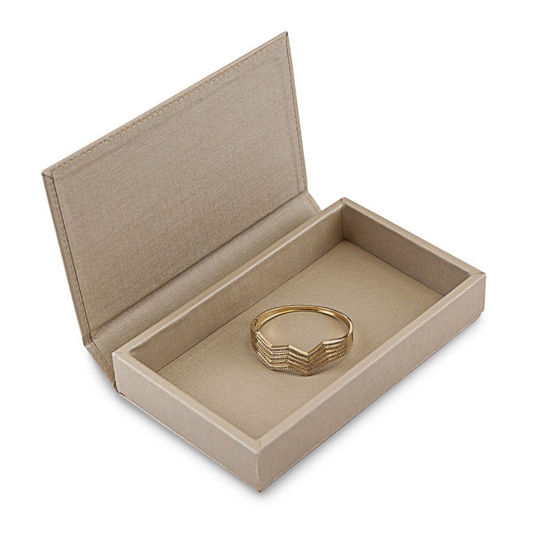 Bandeja Pequena Porta-Joias com Tampa - 12x20,2x3 cm. Dunny Champagne